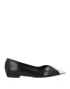 Tory Burch Woman Ballet Flats Black Size 8 Leather In Black