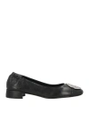Tory Burch Woman Ballet Flats Black Size 8 Leather In Black