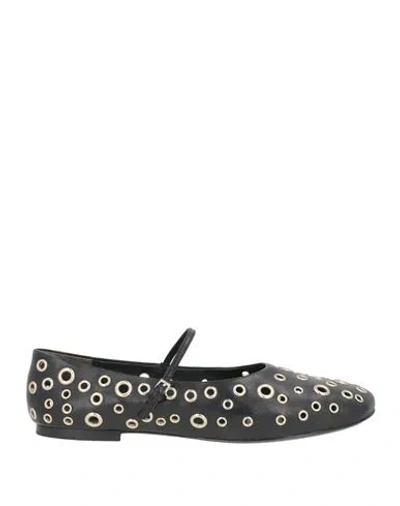 Tory Burch Woman Ballet Flats Black Size 8 Leather
