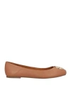 Tory Burch Woman Ballet Flats Brown Size 6 Leather In Brown