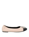 Tory Burch Woman Ballet Flats Blush Size 7.5 Leather In Pink