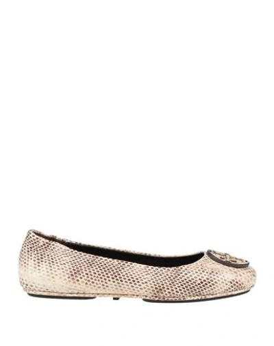 TORY BURCH TORY BURCH WOMAN BALLET FLATS CREAM SIZE 8 GOAT SKIN