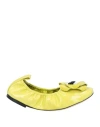 Tory Burch Woman Ballet Flats Lime Green Size 8 Leather In Green