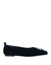 Tory Burch Woman Ballet Flats Navy Size 8 Textile Fibers In Navy