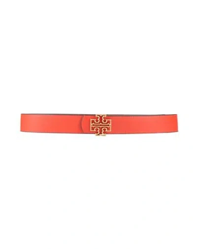 Tory Burch Woman Belt Orange Size 39.5 Leather