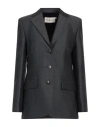 Tory Burch Woman Blazer Charcoal Size 4 Wool, Mohair Wool In Grey