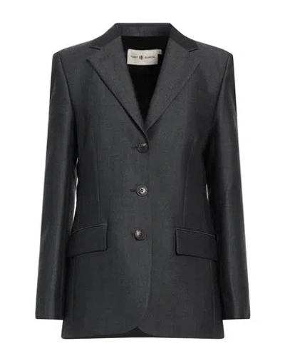 Tory Burch Woman Blazer Charcoal Size 4 Wool, Mohair Wool In Grey