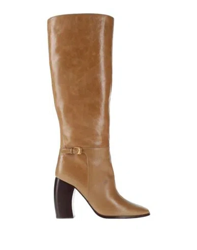 Tory Burch Woman Knee Boots Camel Size 10.5 Soft Leather In Beige