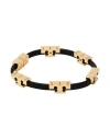 Tory Burch Woman Bracelet Black Size S/m Soft Leather, Metal