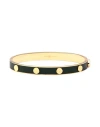 Tory Burch Woman Bracelet Dark Green Size - Brass, Soft Leather