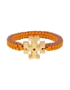 Tory Burch Woman Bracelet Mandarin Size - Metal, Leather