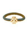 Tory Burch Woman Bracelet Mustard Size - Metal, Leather In Yellow