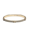 Tory Burch Woman Bracelet Platinum Size M Brass In Grey