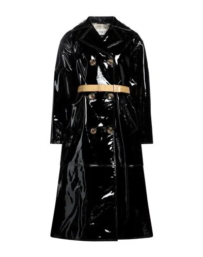 Tory Burch Woman Coat Black Size 4 Lambskin, Polyester