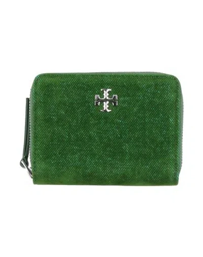 Tory Burch Woman Coin Purse Green Size - Textile Fibers