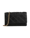 Tory Burch Fleming Leather Wallet On Chain In Black