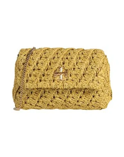 Tory Burch Woman Cross-body Bag Sage Green Size - Natural Raffia