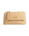 TORY BURCH TORY BURCH WOMAN CROSS-BODY BAG SAND SIZE - SOFT LEATHER