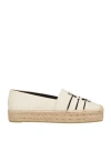 Tory Burch Woman Espadrilles Ivory Size 7 Leather In White