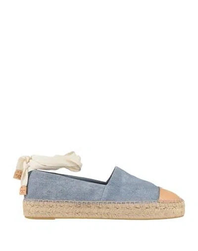Tory Burch Woman Espadrilles Light Blue Size 8 Textile Fibers