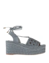 Tory Burch Woman Espadrilles Pastel Blue Size 5.5 Soft Leather