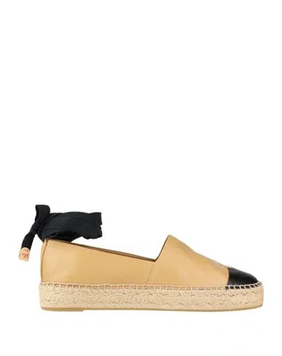 Tory Burch Woman Espadrilles Sand Size 8 Leather In Multi