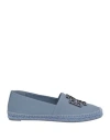 Tory Burch Woman Espadrilles Slate Blue Size 7.5 Leather