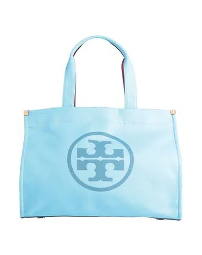 Tory Burch Woman Handbag Azure Size - Textile Fibers In Blue
