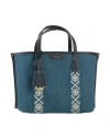 Tory Burch Woman Handbag Blue Size - Textile Fibers