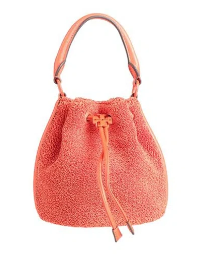 Tory Burch Woman Handbag Coral Size - Leather, Textile Fibers In Red