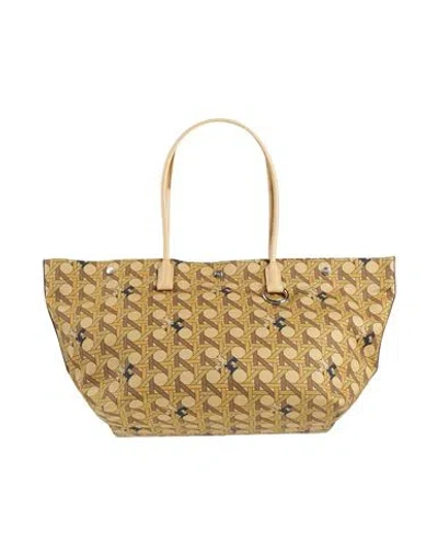 Tory Burch Woman Handbag Sand Size - Textile Fibers, Leather In Beige