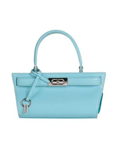 Tory Burch Woman Handbag Sky Blue Size - Soft Leather