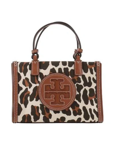 Tory Burch Woman Handbag Tan Size - Textile Fibers, Soft Leather In Brown