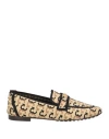 Tory Burch Woman Loafers Beige Size 6.5 Textile Fibers In Beige