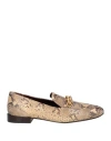 Tory Burch Jessa Embellished Snake-effect Leather Loafers In Beige