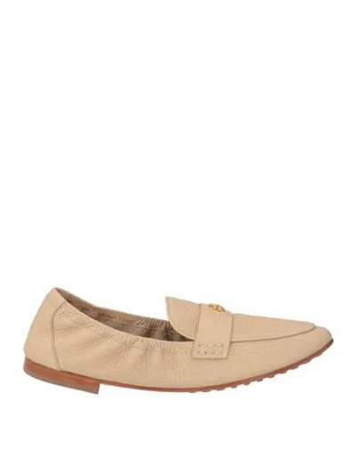 Tory Burch Woman Loafers Beige Size 8.5 Leather In Brown