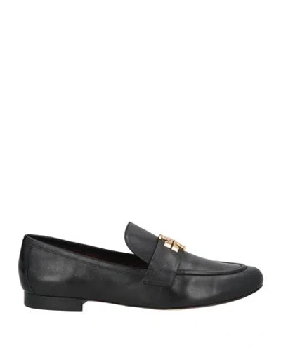 TORY BURCH TORY BURCH WOMAN LOAFERS BLACK SIZE 6 CALFSKIN
