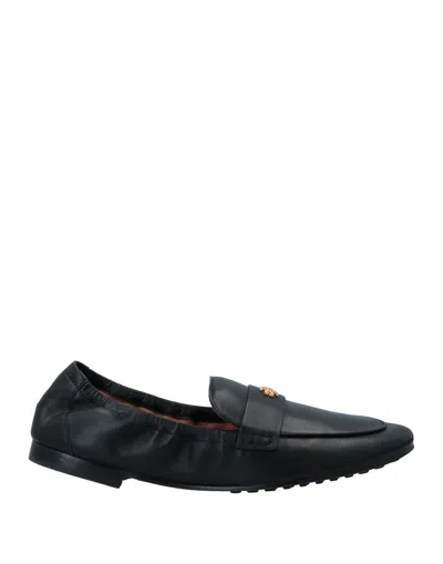 Tory Burch Embellished Leather Loafers In Black