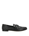 Tory Burch Woman Loafers Black Size 7.5 Leather In Black