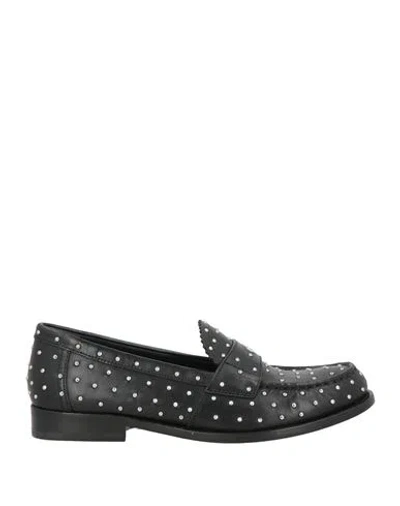 Tory Burch Woman Loafers Black Size 7.5 Leather In Multi
