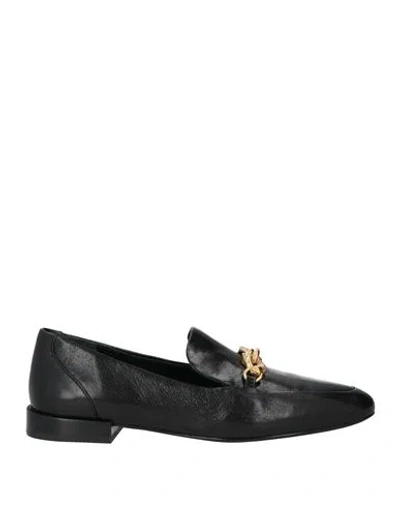 Tory Burch Woman Loafers Black Size 8 Goat Skin
