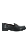 Tory Burch 'eleonor' Black Slip-on Loafers With Double T In Black