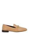 Tory Burch Woman Loafers Camel Size 8 Leather In Beige
