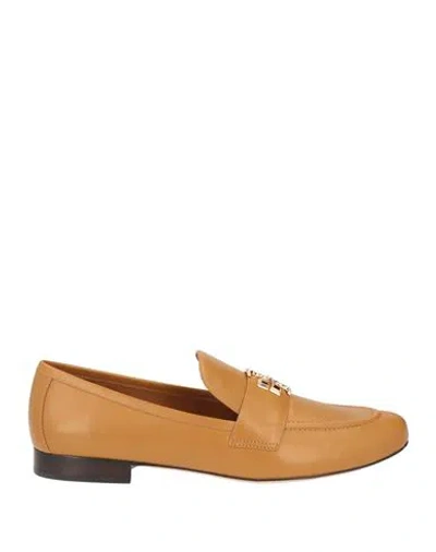 Tory Burch Woman Loafers Camel Size 8 Calfskin In Brown