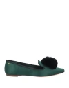 Tory Burch Woman Loafers Dark Green Size 6 Textile Fibers