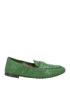 Tory Burch Green Coconut Print Moccasins In Green