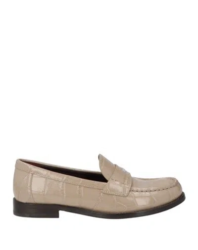 Tory Burch Woman Loafers Taupe Size 8.5 Leather In Gray