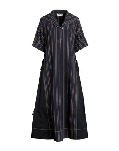 Tory Burch Woman Maxi Dress Midnight Blue Size 0 Cotton, Elastane