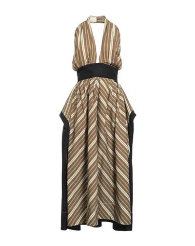 Tory Burch Woman Maxi Dress Military Green Size 4 Cotton, Linen