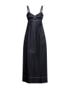 Tory Burch Contrast-stitch Detail Midi Dress In Navy